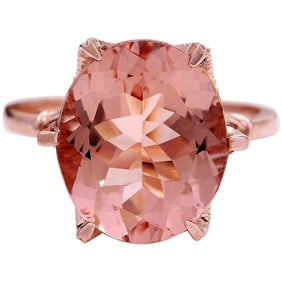 6.25 CTW Morganite 14K Rose Gold Diamond Ring