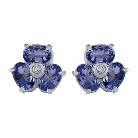 Tanzanite Diamond Earrings In 14 Karat
