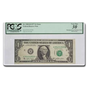 1977 (D-St. Louis) $1.00 FRN VF-30 PCGS (Fr#1909-H) Gutter Fold