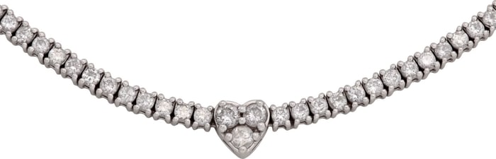 Diamond Necklace In 14k White Gold