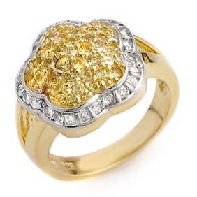 1.50 ctw Yellow Sapphire & Diamond Ring 14k Yellow Gold