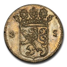 1697 Netherlands Silver Piedfort 2 Stuivers MS-63 PCGS