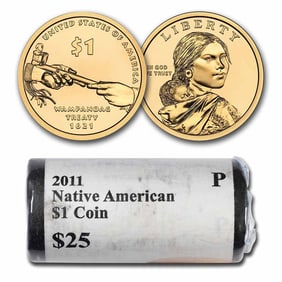 2011-P Native Amer $1 - Wampanoag Treaty (25 Coin Mint Roll) BU
