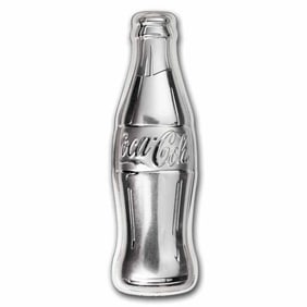 Coca-Cola 1 oz Silver Shaped Bottle