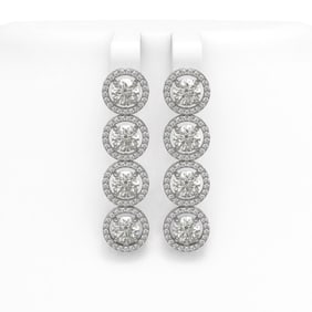 6.14 ctw Diamond Micro Pave Earrings 18K White Gold
