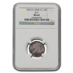 1823/2 Capped Bust Dime MS-65 NGC (Large Es JR-3)