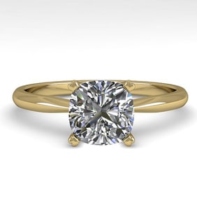 1.01 ctw Cushion VS/SI Diamond Engagment Designer Ring 14k Yellow Gold
