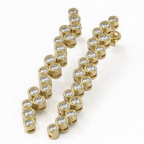 3.72 ctw Diamond Designer Earrings 18K Yellow Gold