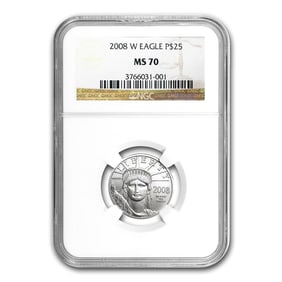 2008-W 1/4 oz Burnished American Platinum Eagle MS-70 NGC