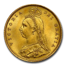 1887 Great Britain Gold Half-Sovereign Victoria MS-65 NGC