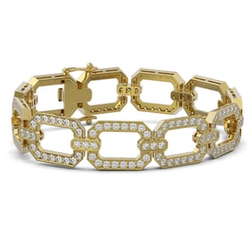 10 ctw Diamond Designer Bracelet 18K Yellow Gold