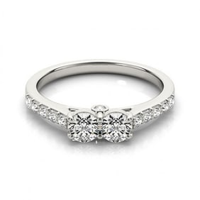 1.5 ctw VS/SI Diamond 2 Stone 2 Stone Ring 18k White Gold