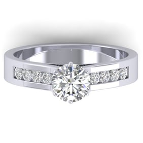 1.1 ctw Certified VS/SI Diamond Solitaire Art Deco Ring 14k White Gold