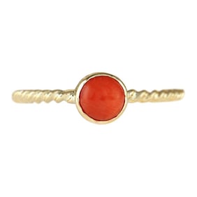 Natural Coral Ring In 14 Karat
