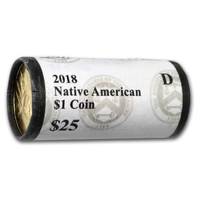 2018-D Native Amer $1 - Jim Thorpe (25 Coin Mint Roll) BU