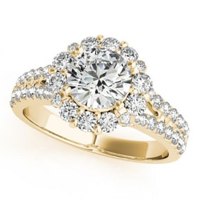 2.01 ctw Certified VS/SI Diamond Halo Ring 18k Yellow Gold