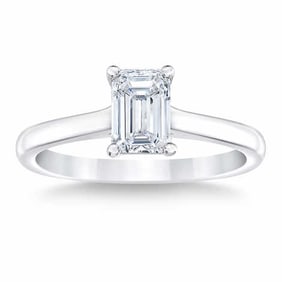 Natural 2.50 CT Diamond Solitaire Ring 18K White Gold