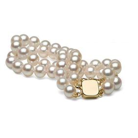 Double Strand White Akoya Pearl Bracelet, 6.5-7.0mm