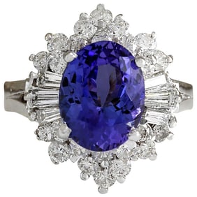 Tanzanite Diamond Ring In 14 Karat