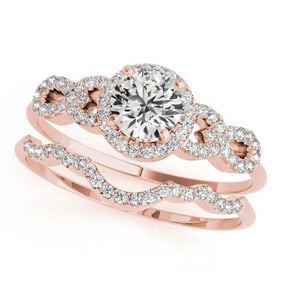 1.43 ctw Certified VS/SI Diamond 2pc Wedding Set 14k Rose Gold