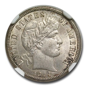 1914 Barber Dime MS-64 NGC