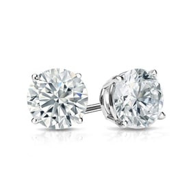 Natural 1.00 CTW Diamond Stud Earrings 14K White Gold