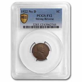1922 Plain Lincoln Cent Fine-12 PCGS (NO-D, Strong Rev)