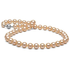 Pink Pearl Necklace, 8.5-9.0mm