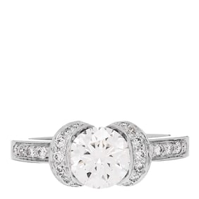 Tiffany Platinum Diamond 1.11ct Ribbon Engagement