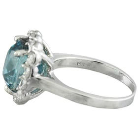 Natural Zircon Diamond Ring in 14