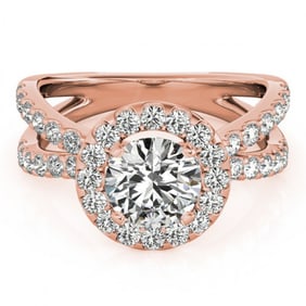 1.51 ctw Certified VS/SI Diamond Halo Ring 18k Rose Gold