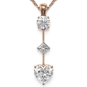 1.16 ctw Heart Diamond Designer Necklace 18K Rose Gold