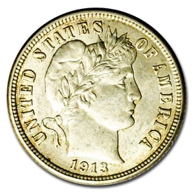 1913 Barber Dime BU