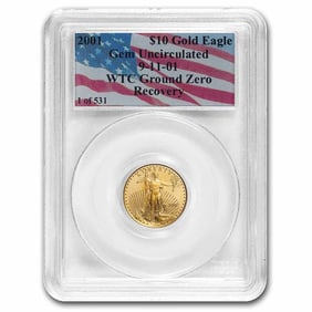 2001 1/4 oz American Gold Eagle PCGS Gem Unc (WTC}