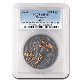 2024 Mongolia 1 oz Silver Evolution of Life Aves MS-70 PCGS (FDI)