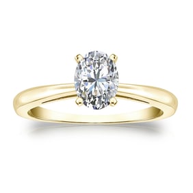 Natural 0.75 CTW Diamond Solitaire Ring 14K Yellow Gold