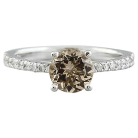 1.30 CTW Morganite 14K White Gold Diamond Ring