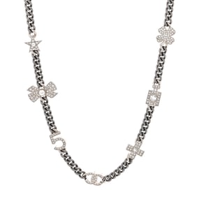 Chanel Ruthenium Crystal Chain CC Lucky