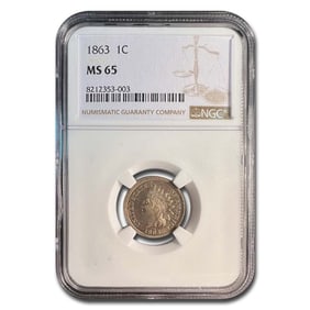 1863 Indian Head Cent MS-65 NGC