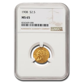 1908 $2.50 Indian Gold Quarter Eagle MS-65 NGC