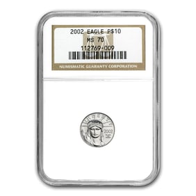 2002 1/10 oz American Platinum Eagle MS-70 NGC