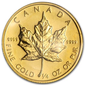 1985 Canada 1/4 oz Gold Maple Leaf BU