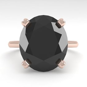 9.0 ctw Oval Black Diamond Engagment Designer Ring 14k Rose Gold