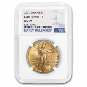 2021 1 oz American Gold Eagle (Type 2) MS-69 NGC