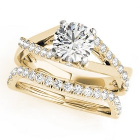 1.06 ctw Certified VS/SI Diamond 2pc Wedding Set 14k Yellow Gold