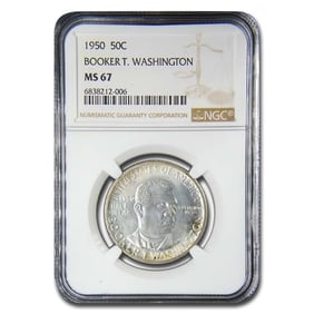 1950 Booker T. Washington Half Dollar MS-67 NGC