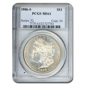 1886-S Morgan Dollar MS-61 PCGS