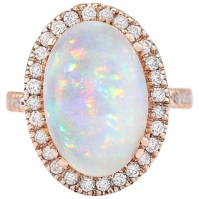 Opal Diamond Ring In 14 Karat