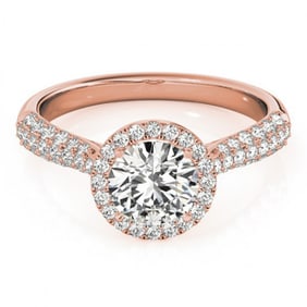 1.4 ctw Certified VS/SI Diamond Halo Ring 18k Rose Gold