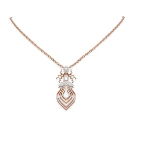 2.1 ctw Diamond Necklace 18K Rose Gold